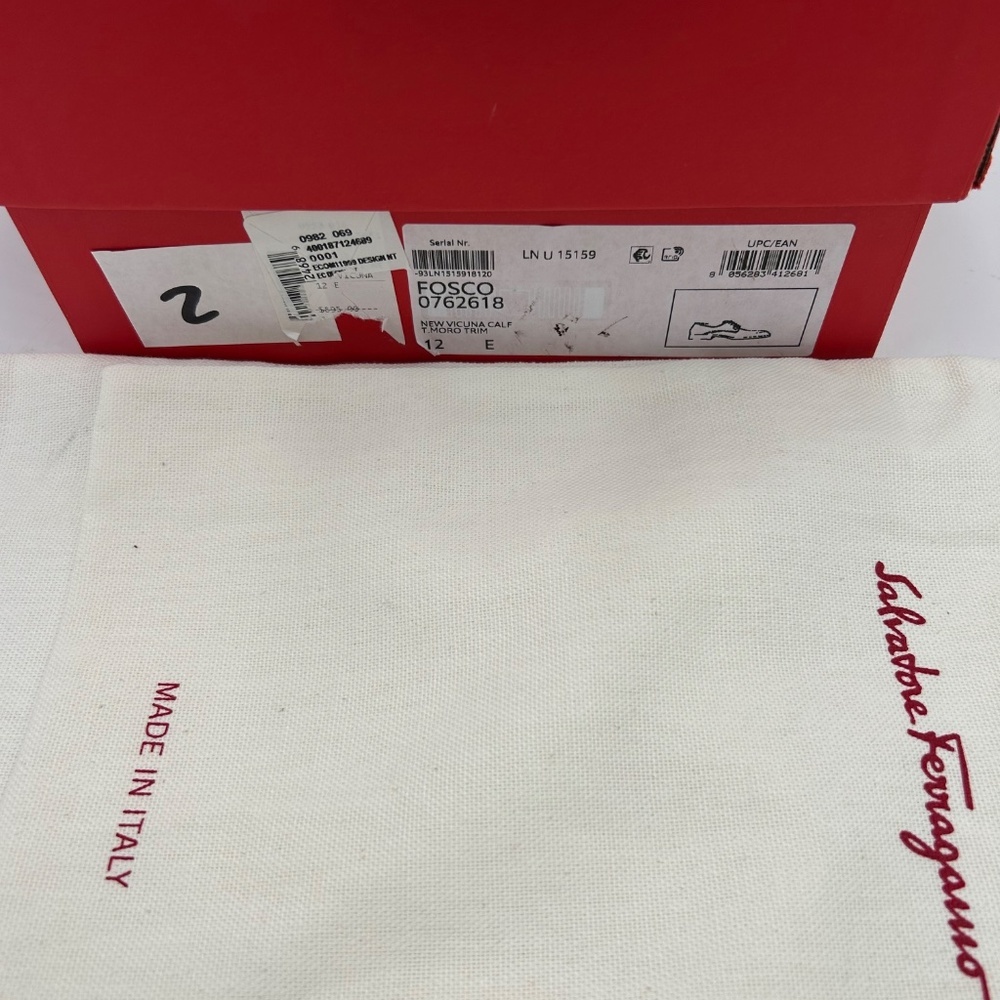 Men, Salvatore, Ferragamo, plain toe, Derby shoes, calf  leather size 12 Italy - Picture 7 of 10